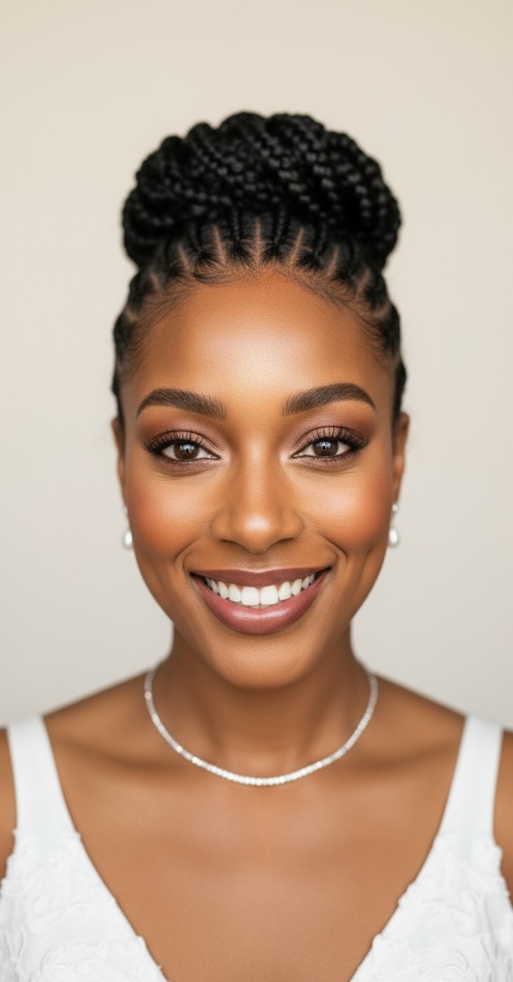 After Bridal Hair Updo With Braid